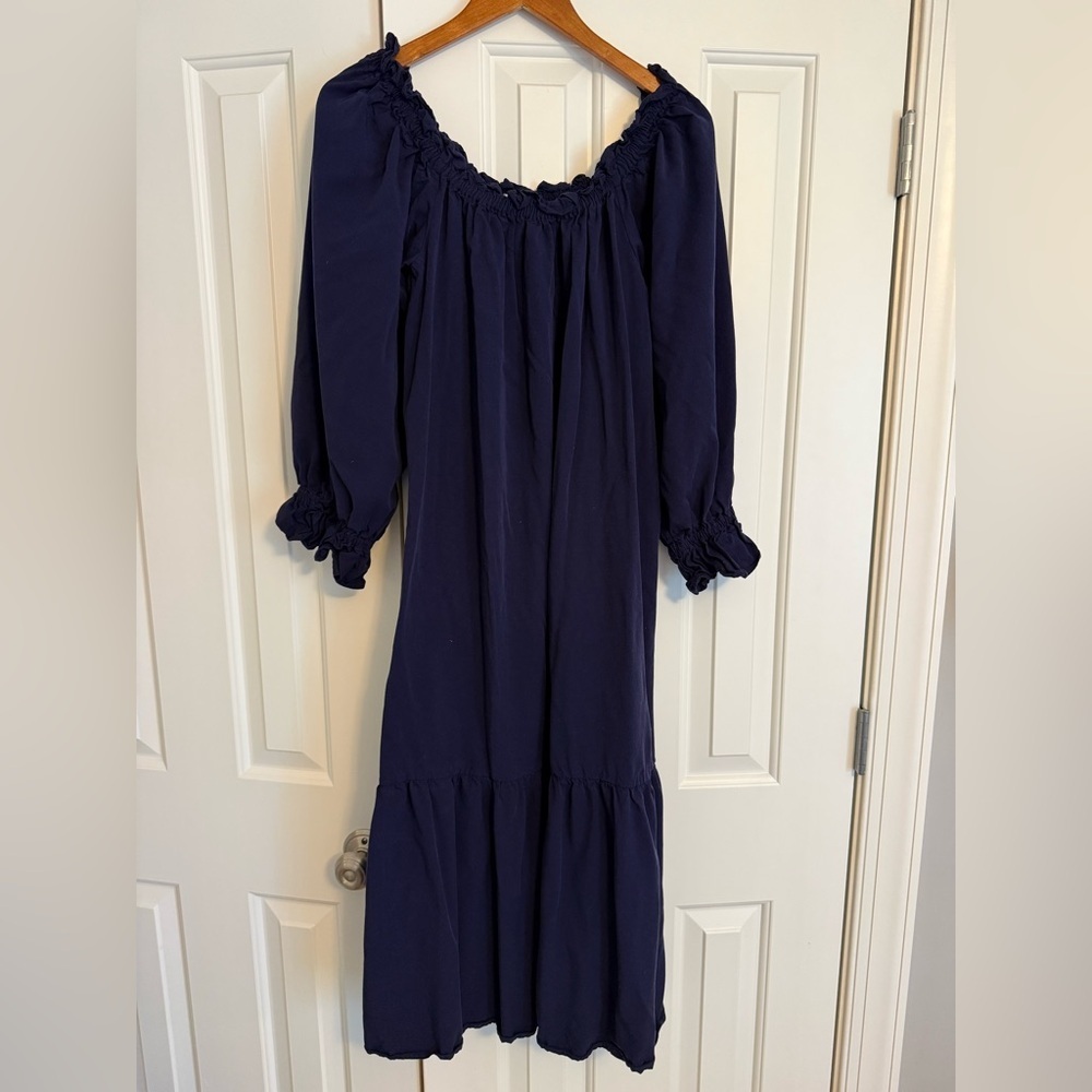Taylor Tillman New York Navy Long Sleeve Maxi Dress Size XL